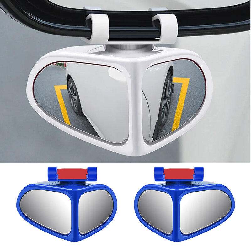 1Pc Car Blind Spot Mirror Wide Angle 2 Side 360 Degree Rotatable Reversing Glass Automobile Side Rear View Parking Accessories