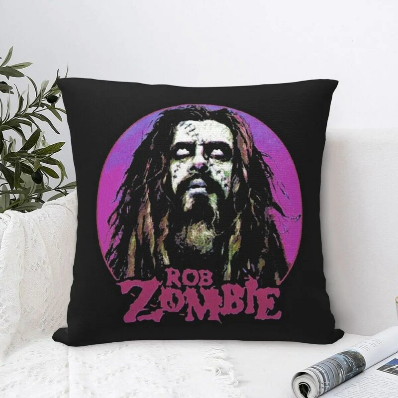 Vintage Rob Zombie Band Art Square Pillowcase Pillow Cover Cushion Zip Decorative Comfort Throw Pillow for Home Bedroom