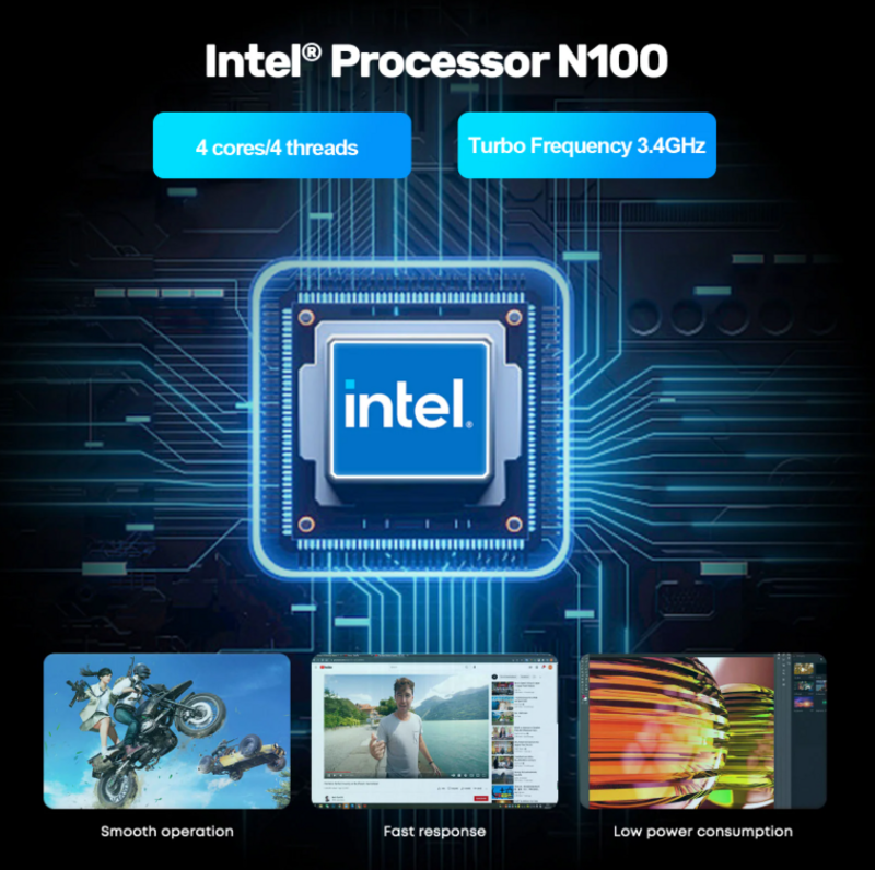 Игровой ноутбук TOPOSH, 15,6 + 7 дюймов, 4-ядерный процессор Intel N100, 16 ГБ, DDR4, RGB-подсветка
