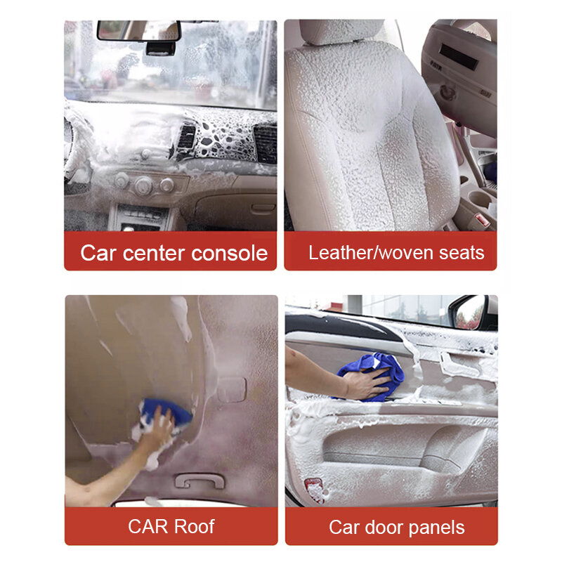 Limpiador de espuma multifuncional para Interior de coche, limpiador de cocina de cuero, fuerte descontaminación, asiento de techo, limpieza automática