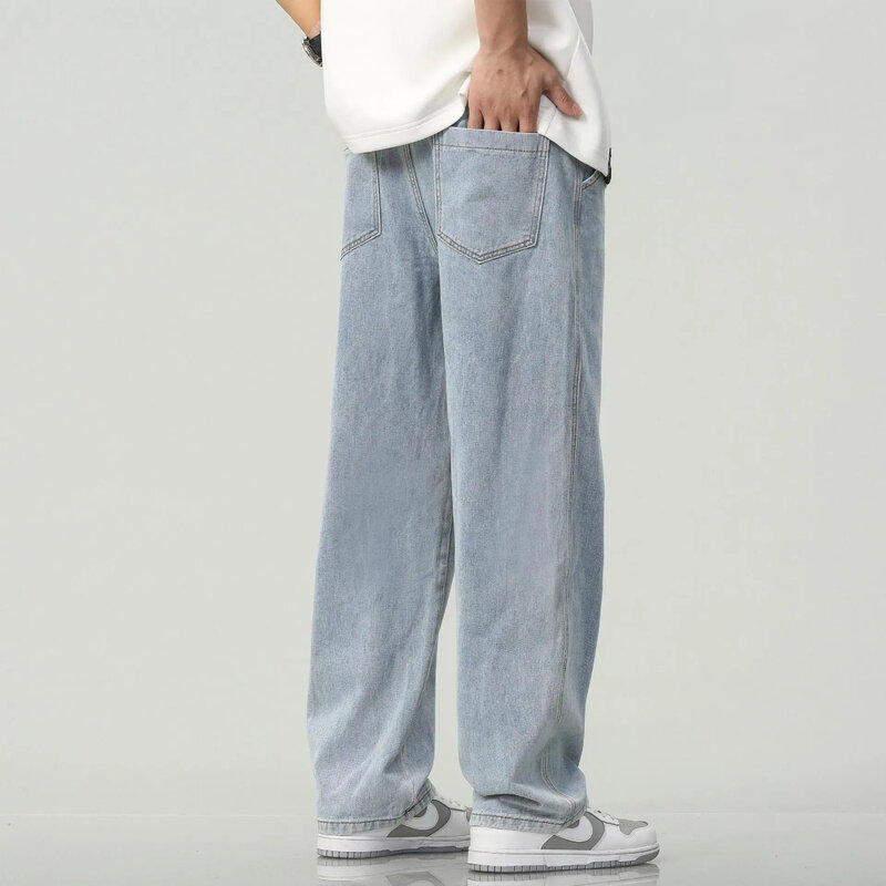 جينز فائق الاتساع للرجال ، ساق واسعة فضفاضة للذكور ، بنطلون طويل جدًا ثم بنطلون ، طويلة من الطول ، من الطول ، من من الخارج ، 3 × لتر ، 4 × لتر ، الخريف