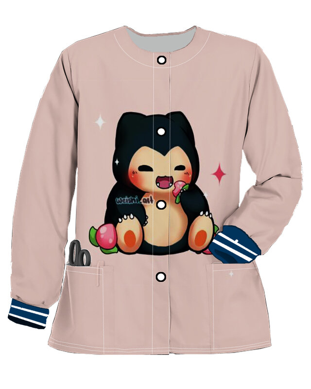 Cardigã de botão de manga comprida feminino, casaco elegante, roupas coreanas, tops de bolso de enfermeira, Coreia, em promoção, outono, 2023