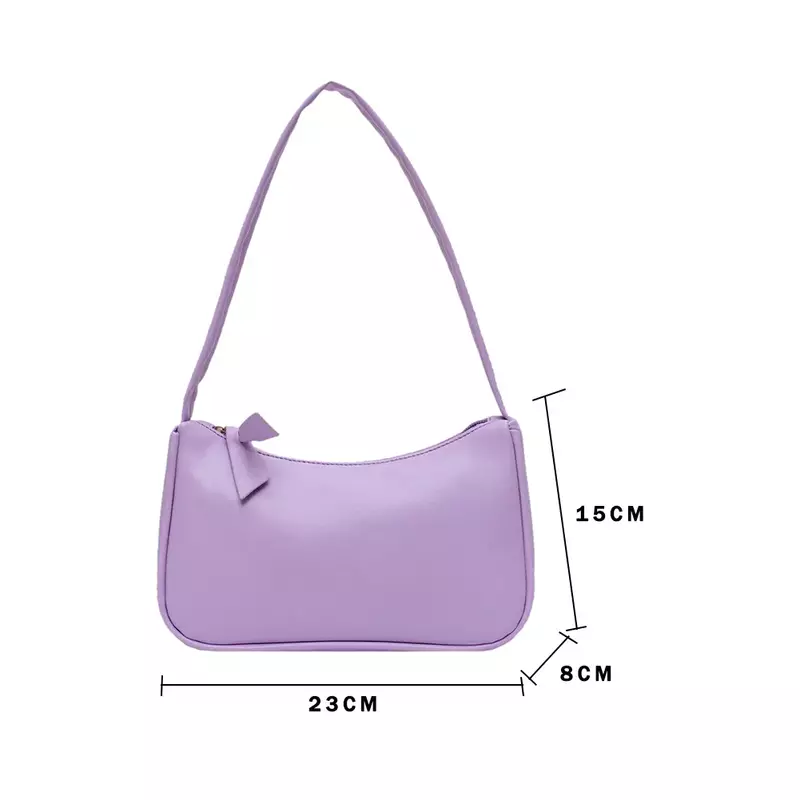 Retro Soft PU Leather Women Shoulder Underarm Bags Casual Solid Color Small Top-Handle Handbags Ladies Fashion Shoulder Bags