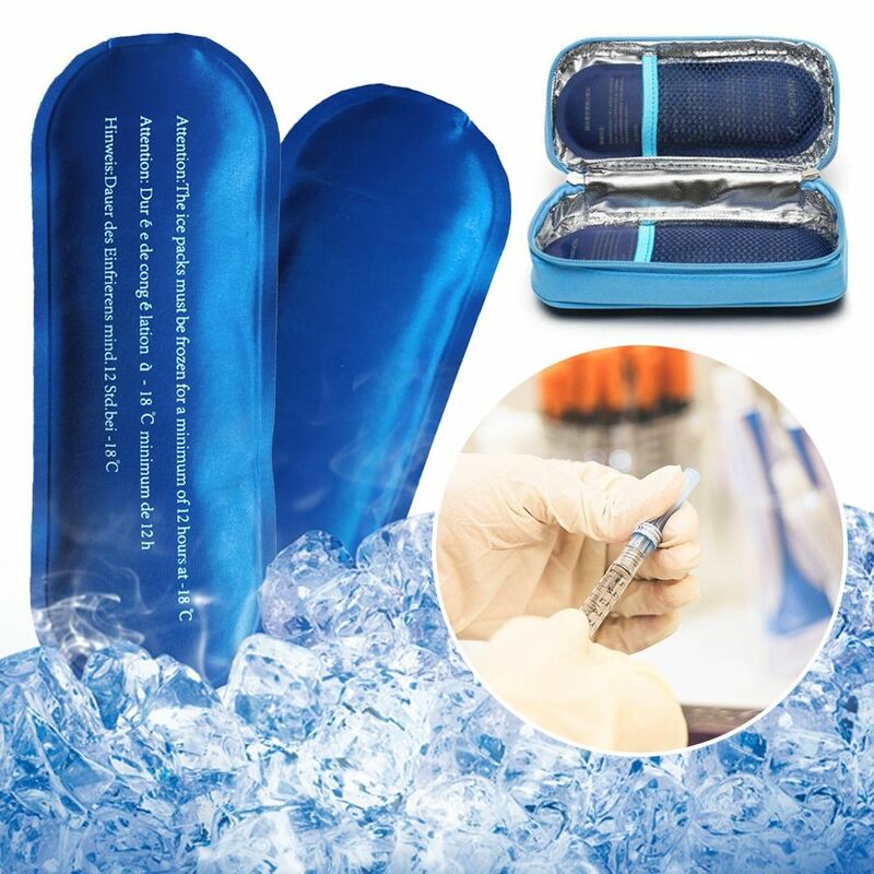 Saco de resfriamento de insulina diabética reutilizável, Cold Gel Ice Pack, Protector Pill Refrigerado Ice Pack, Organizador de isolamento térmico, 90g