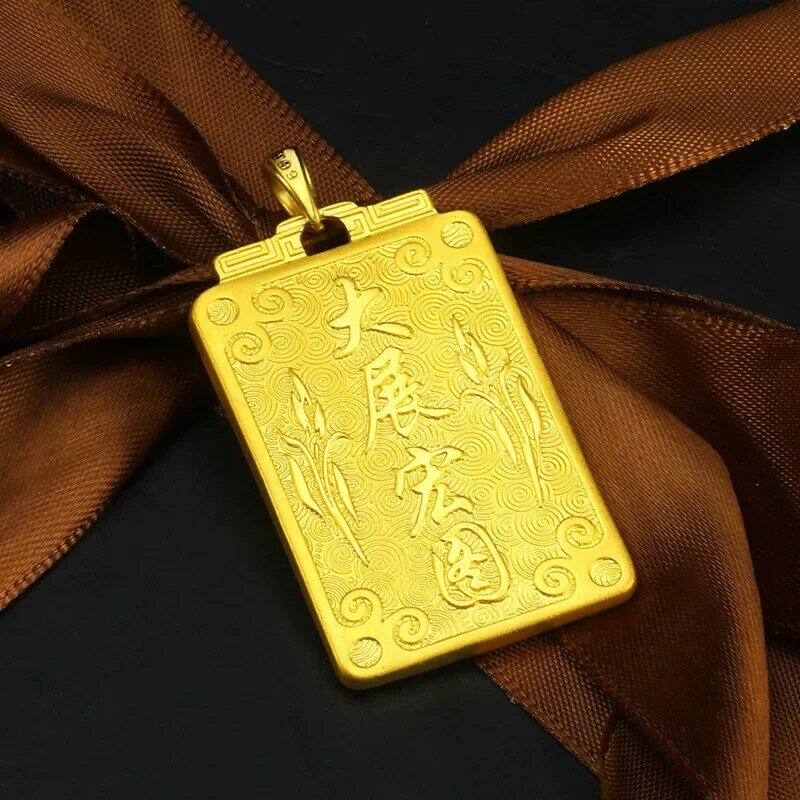 メンズビッグショーエグルカバーペンダント,100% 金メッキの本物のゴールドメッキ,ユニセックス,内側と外側に同じ色,フェードしない