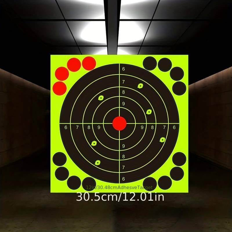 10 lembar/pak 12 inci neon terang Target percikan kuning stiker-perekat Target menembak reaktif