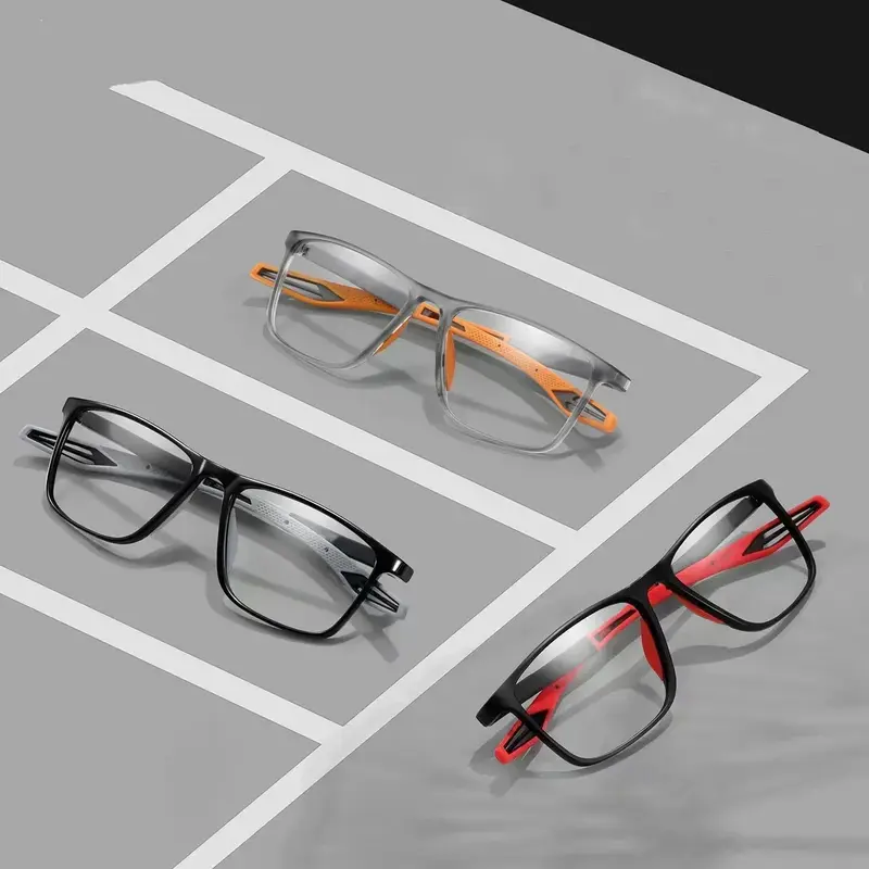 Gafas de lectura deportivas TR90 para hombre y mujer, lentes ultraligeras, antiluz azul, para presbicia, lentes ópticas de visión lejana, dioptrías A + 4,0