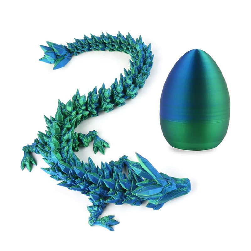 Ornamento articinado do dragão do cristal, junção flexível, impressão 3D