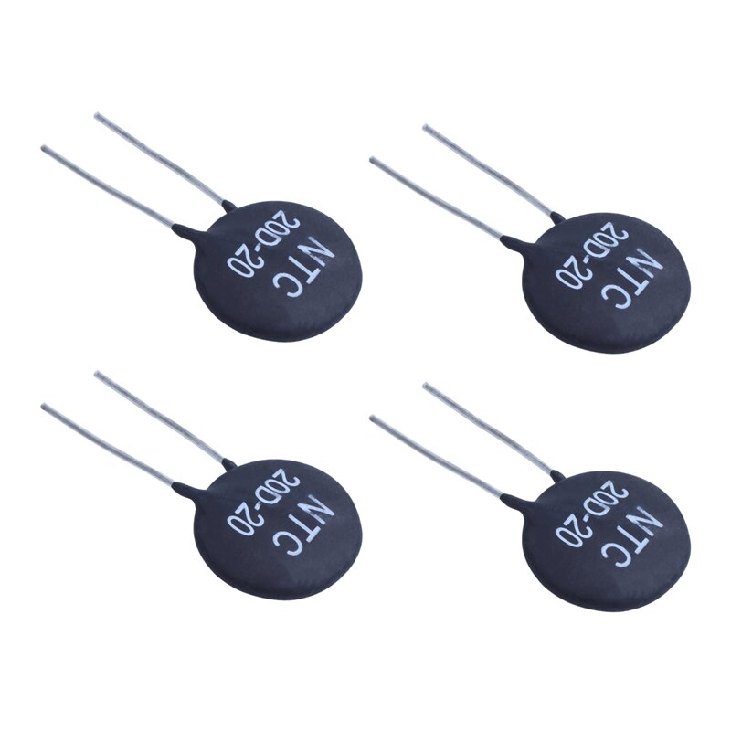 4X 20D-20 NTC Thermistor For Limiting Of Inrush Current Of Power Supply Ballast CFL,Black