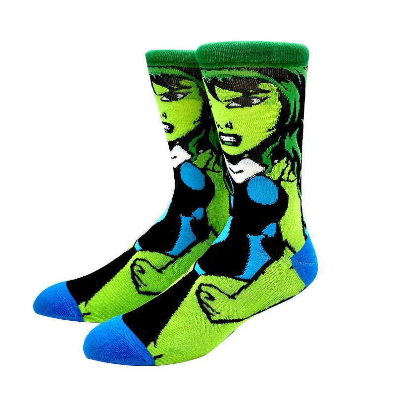 Новинка 2023, мужские носки с героями аниме Marvel, длинные носки, мужские носки до колена для косплея для пар, индивидуальные смешные носки в стиле хип-хоп Харадзюку для женщин