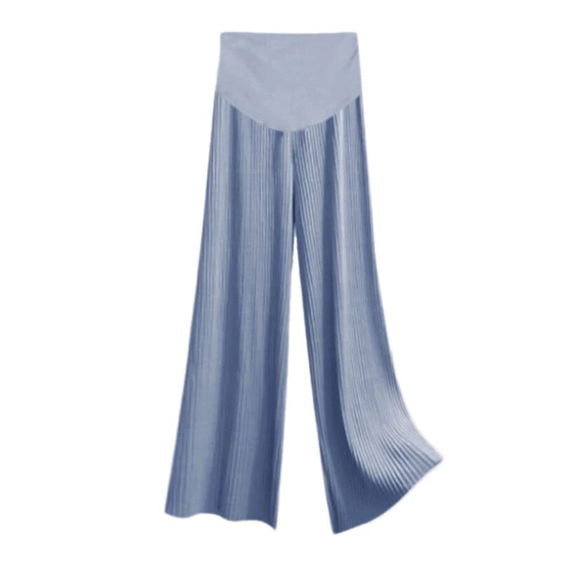 Модные летние тонкие вискозные брюки длиной до щиколотки для беременных женщин 2023 широкие брюки-клеш