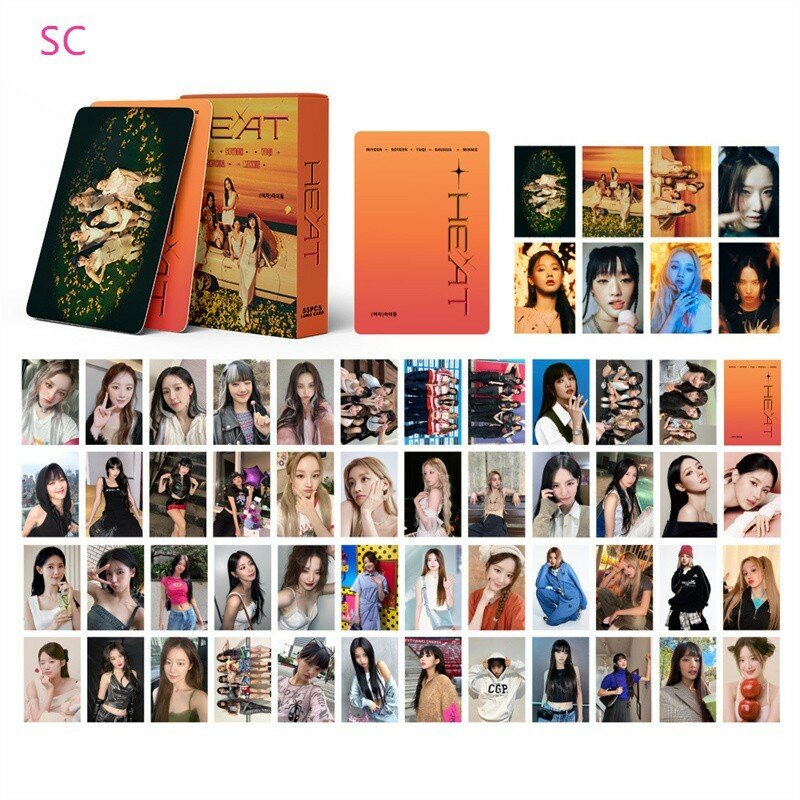 55pcs/set KPOP GIDLE New Album LOMO Card (G)I-DLE HEAT Card MINNIE MIYEON SOYEON SOOJIN YUQI Fan Gift Postcard Photo Card