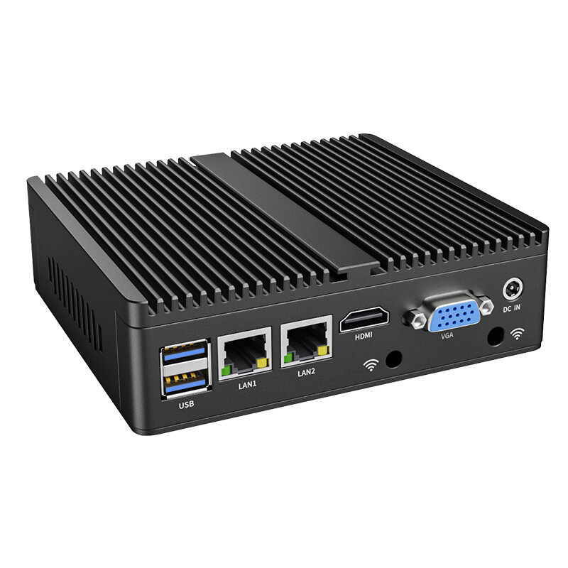 IKuaiOS-G30 sin ventilador, Mini IPC, Control Industrial IoT, colección de datos, Ubuntu Red Hat, Windows 2x1G LAN 2xCOM RS232 1170-12