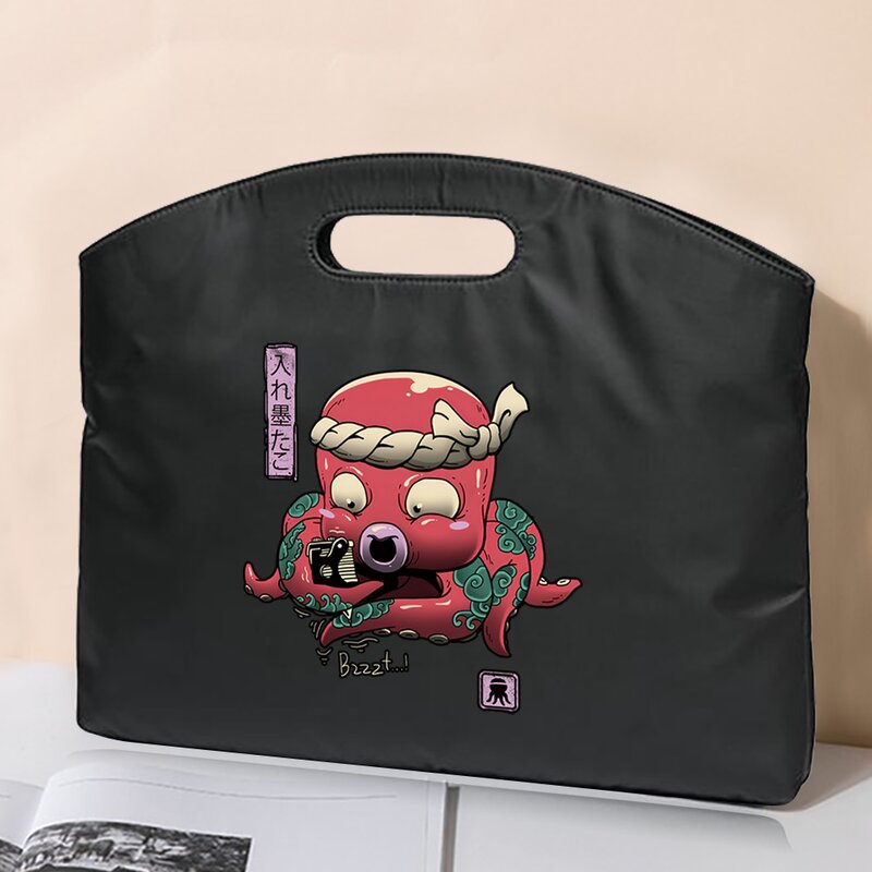 Briefcase Weekend Travel Laptop Protection Handbag Cute Monster Printed Meeting Document Material Organize Bag Accessories Items