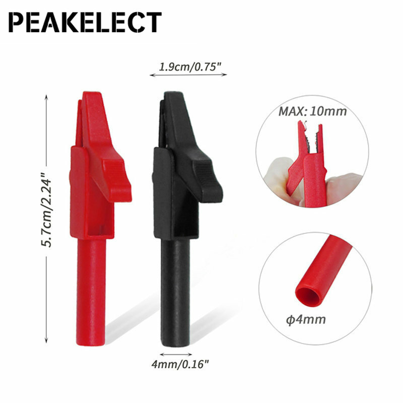 Peakelect-Kit de cables de prueba de multímetro P1600A, enchufe Banana de 4mm, juego automotriz, Cable de 100cm, sonda de alambre, pinza de cocodrilo