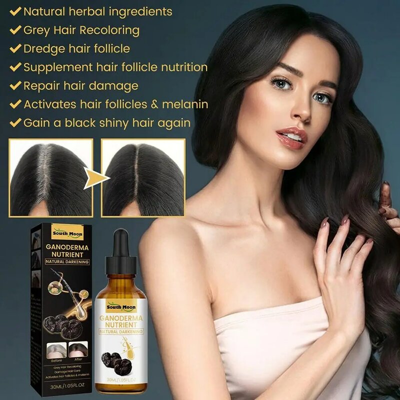 Soro Liquid Hair Treatment para Homens e Mulheres, Nutre Cor, Reparação Natural, Anti Queda de Cabelo, Cinza e Branco, 30ml, 10 unid