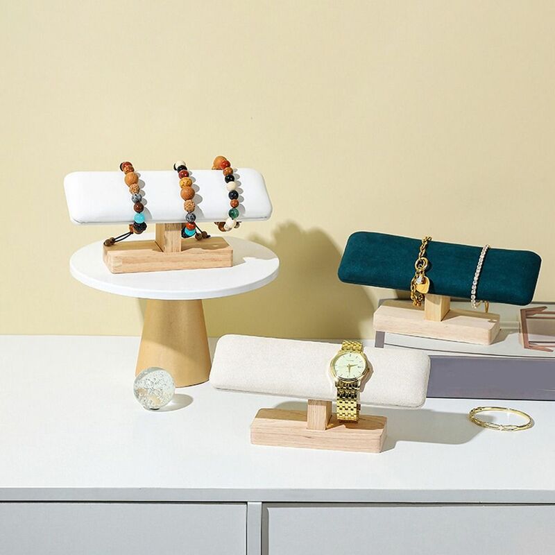 Holz Halsketten Show halter Samt koreanische Schmuck regale Uhren Display Rack Armbänder Verpackungs halter Uhren Show Stand