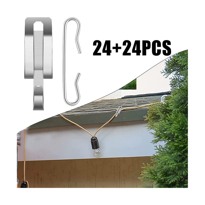 Clip per tetto con cavo termico da 48 pezzi clip per cavi e distanziatori per glassa Set di clip e distanziatori per tetto clip per cavi clip per grondaie