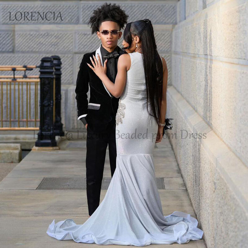 Роскошное сексуальное длинное платье с кристаллами для выпускного вечера 2024 для черных девушек без рукавов с бусинами женское вечернее официальное платье шикарное вечернее платье