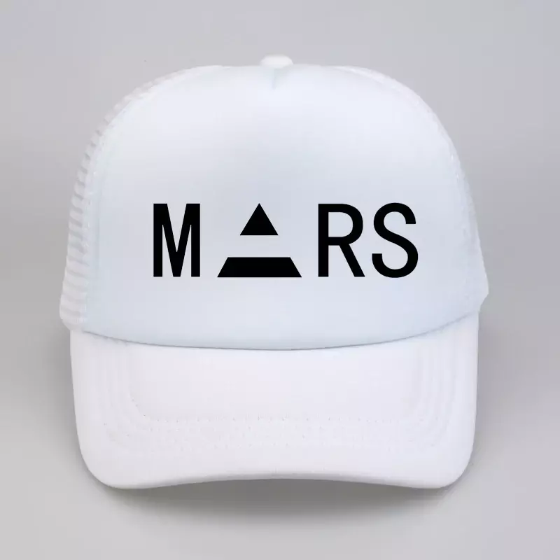 Gorra de camionero con estampado de Mars para hombre y mujer, gorro de béisbol de malla con estampado de 30 segundos a Marte, de algodón, a la moda