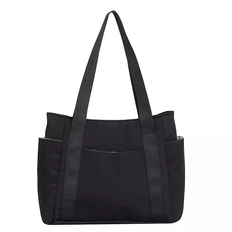 Новинка 2024, женская сумка, однотонные сумки, дорожная сумка через плечо, удобная простая сумка для покупок для мамы, вместительная нейлоновая сумка