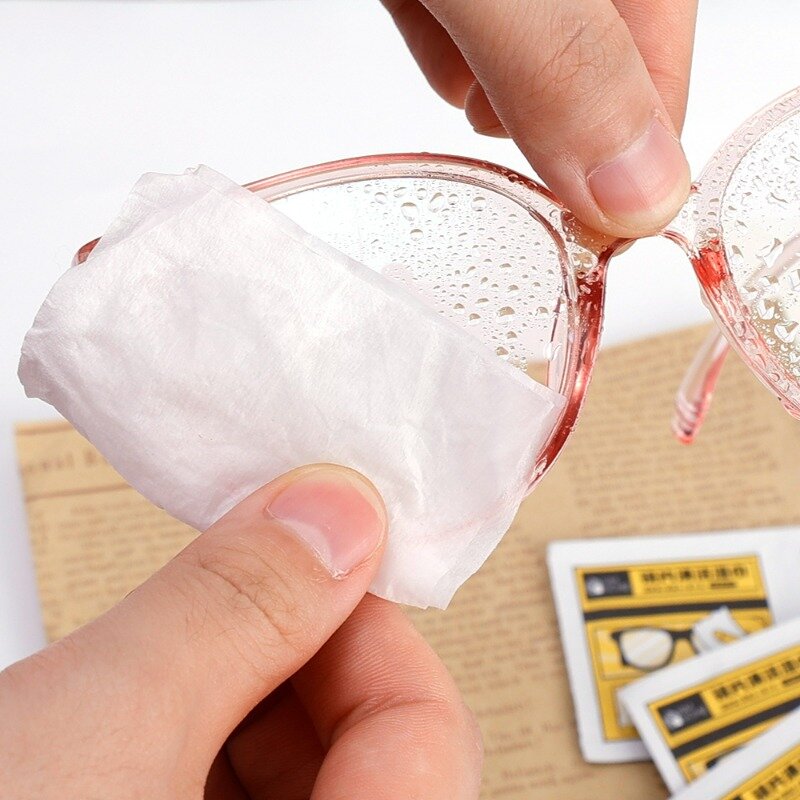 Салфетка для протирания очков для мужчин и женщин, одноразовое противотуманное средство, влажные салфетки, отдельная упаковка, салфетки для протирания экрана