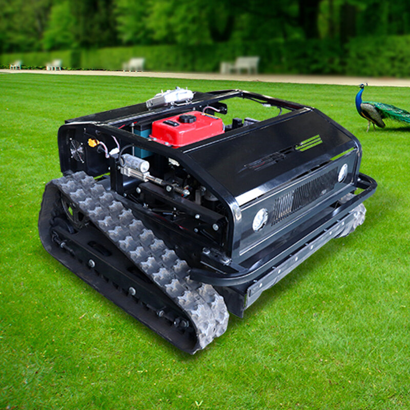 CE Certifited Automatic 800mm cutting width 24v 40AH Remote control lawn mower with 452CC Euro v Engine