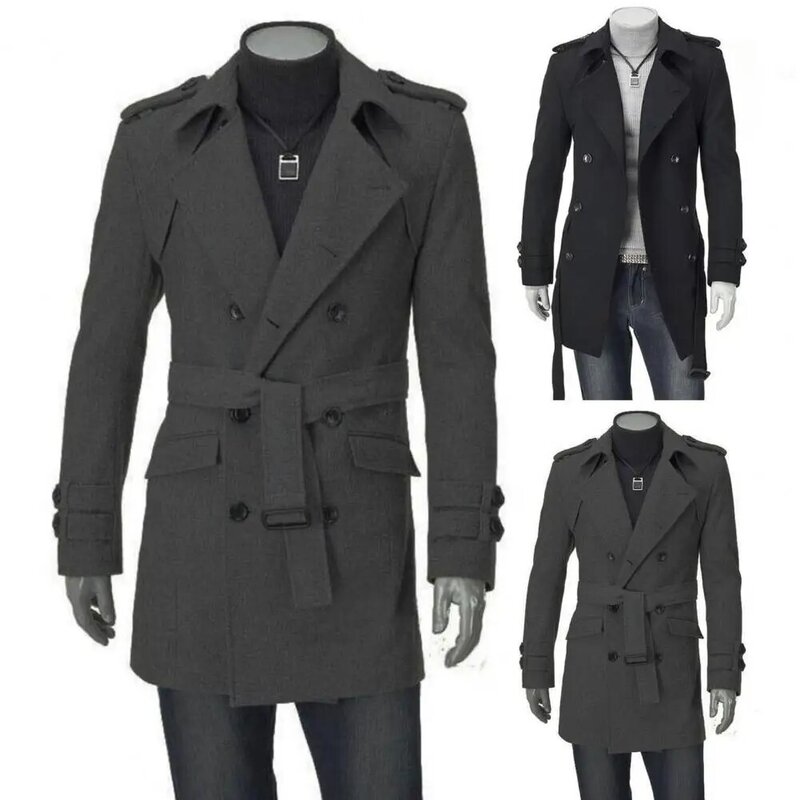 Jaqueta casual grossa quente com capuz masculina, trench coat masculino, quebra-vento masculino, casacos, outono, inverno