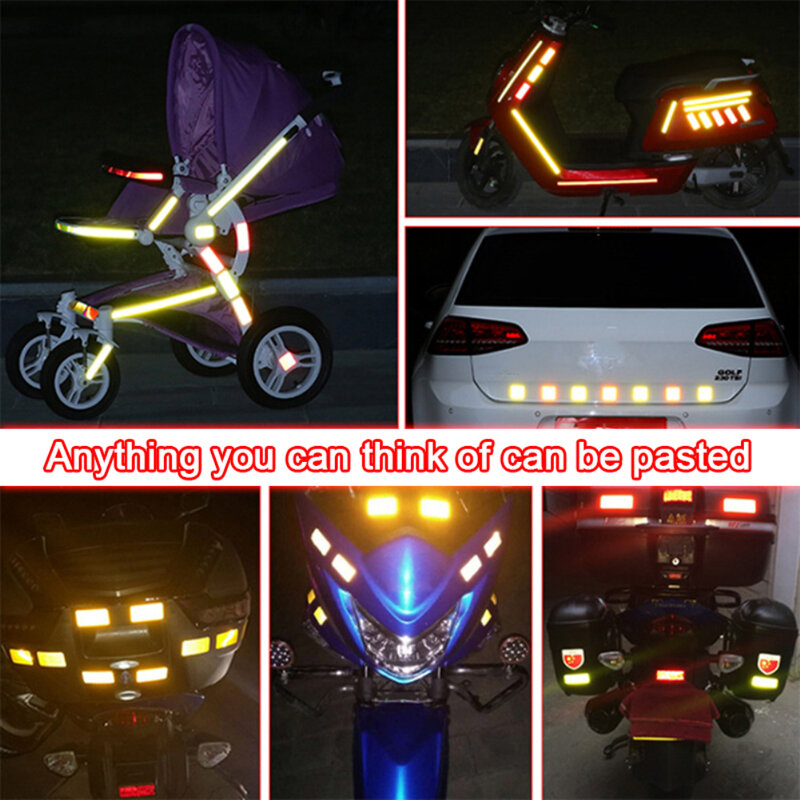 Stiker Mobil Auto Moto, selaput plester reflektif, peringatan keselamatan, dekorasi mobil, stiker reflektor Anti tabrakan