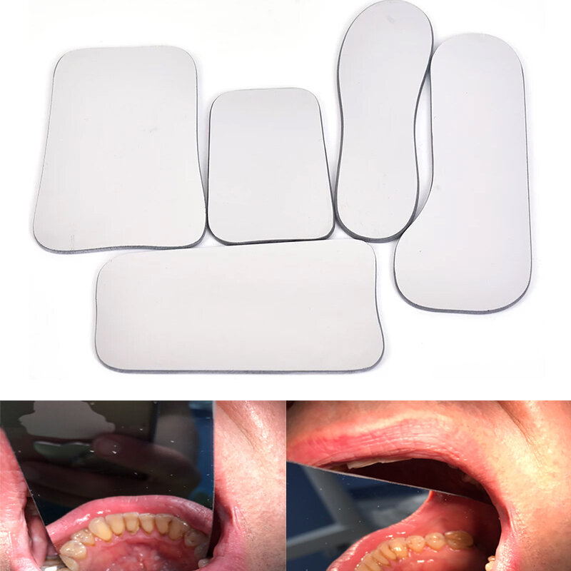 Miroir orthodontique Double face, 5 pièces/ensemble, photographie, outils dentaires, verre, réflecteur de dentisterie, intra-oral