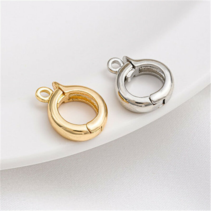 14K Gold Wrap Round Versatile Pearl Buckle Connection Closing Pendant Buckle Handmade DIY Jewelry Buckle Accessories B993