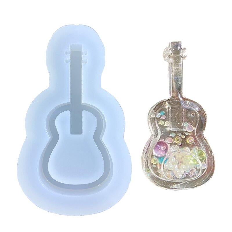 R3MC Silicone Resin Mold Guitar Epoxy Casting Mold for DIY Pendant Jewelry Making