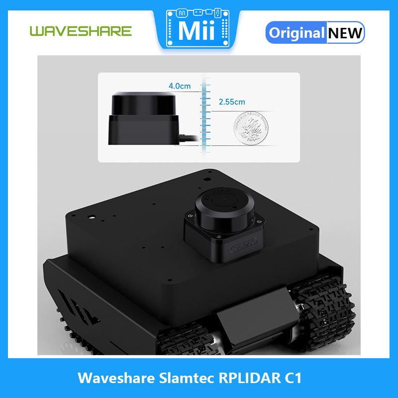 Waveshare kamptec rplyar C1 Sensor jarak Laser, 360 ° Omnidirectional Lidar, definisi tinggi tingkat milimeter