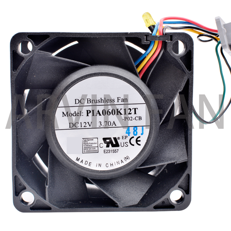 PIA060K12T 6cm 60mm Fan 60x60x38mm DC12V 3.70A Super Large Air Volume Cooling Fan For Server Chassis Or Retrofit