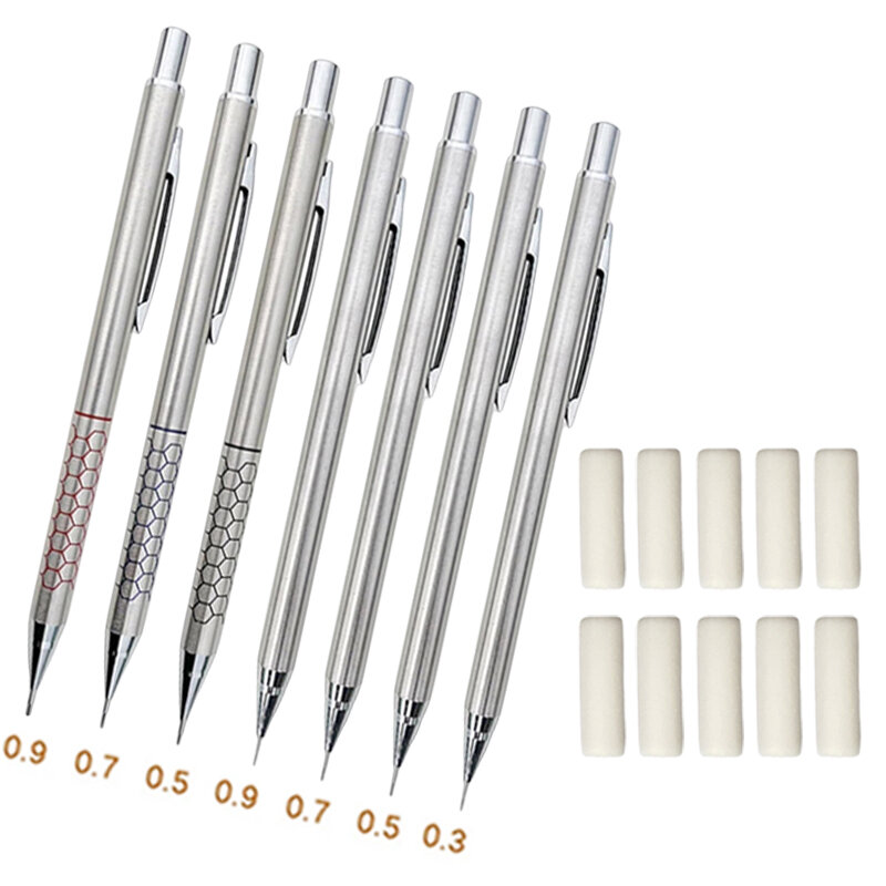 20pcs/set Mechanical Pencil Tail Eraser Portable Replaceable Core School Sketch Painting Accessories Mini Eraser Refill Supplies