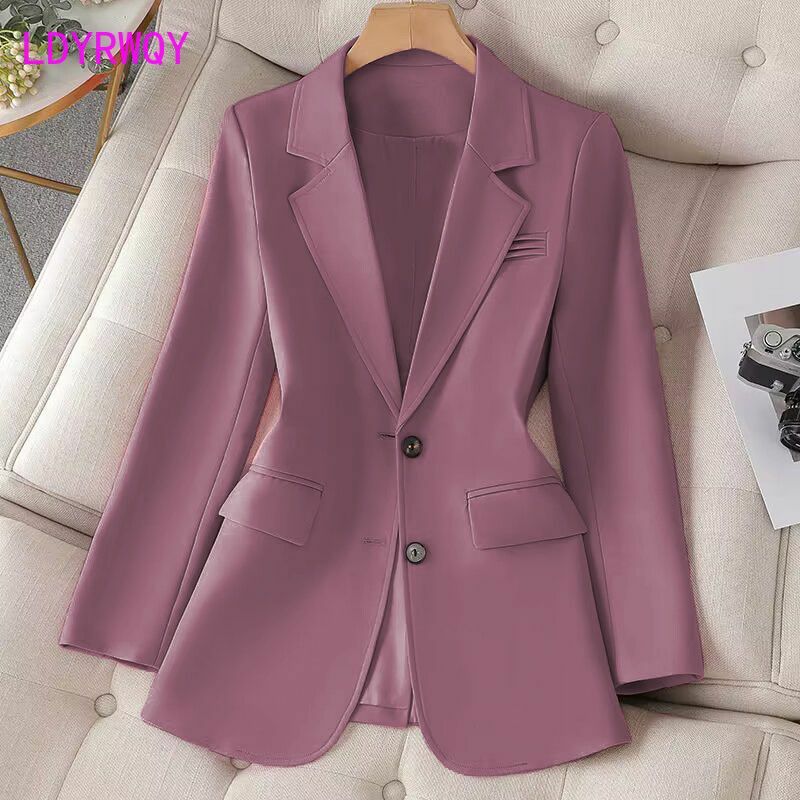 Pink blazer woman small man 2023 spring new summer thin temperament casual small suit