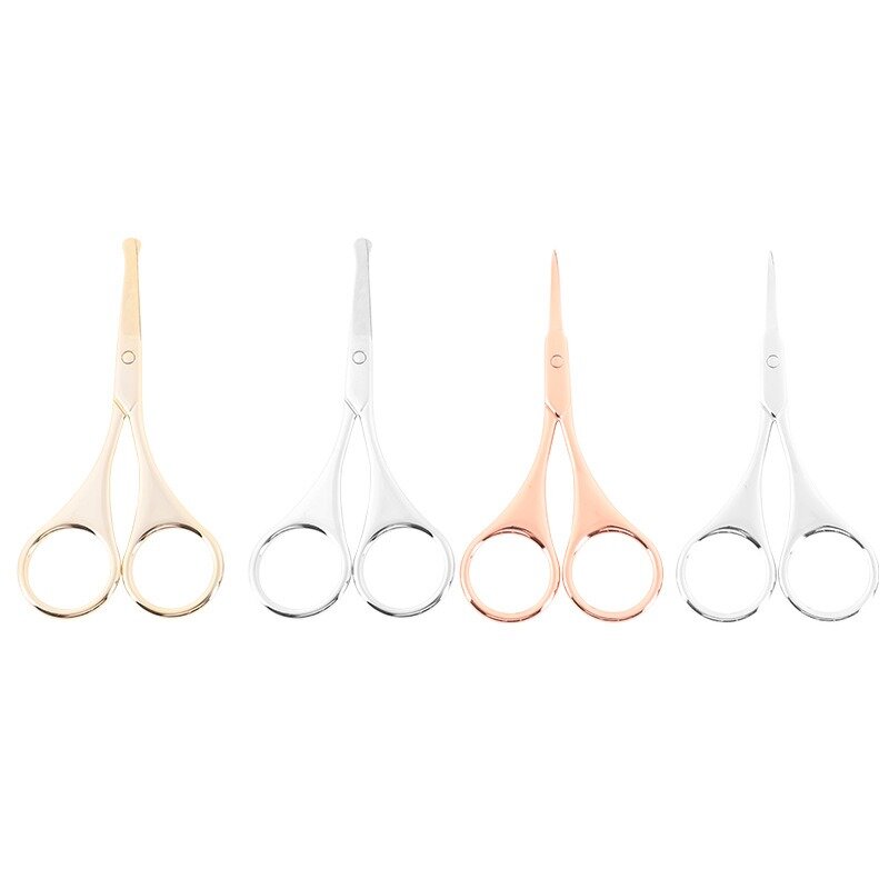 Stainless Steel Eyebrow and Nose Hair Embroidery Household Beard Scissors Women's Makeup Scissors