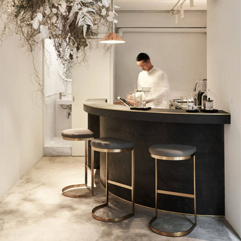 Nordic Minimalista Cadeiras De Jantar, Accent Sala De Estar, Bar Stool, Ilha De Cozinha, Café Design, Modern Gabinete Móveis, YX50BY