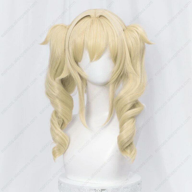 Barbara Cosplay Wig 40cm Long Ponytails Linen Golden Wigs Heat Resistant Synthetic Wigs Anime Wigs