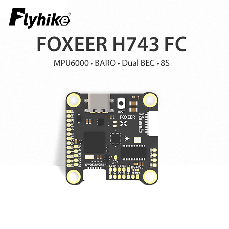 Foxeer-Barómetro doble BEC H7 MPU6000, controlador de vuelo H743, 4-8S, LIPO, 30,5x30,5mm, para Dron FPV Freestyle, modelo RC