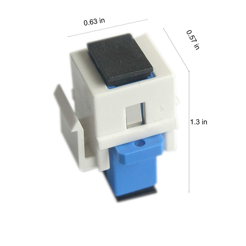 Adaptador de fibra óptica SC de 5 piezas, conector hembra a hembra con hebilla de bloqueo para instalación de panel de pared, blanco y negro