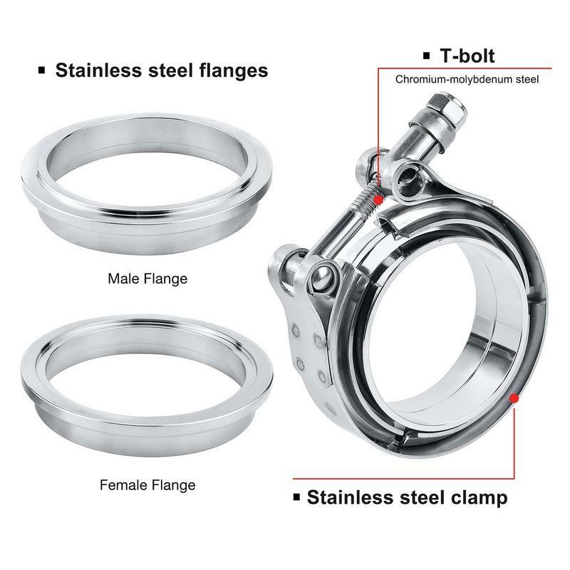 Exhaust Flange Clamp Hose Clamps For Exhaust Pipe V-Shape Flange Connection Tool For SUVs Sedans Mini Cars Trucks And Other