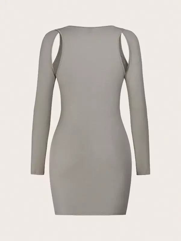 YSQ47-vestido ajustado de seda de leche con forma de cuerpo para mujer, vestido Sexy con círculo hueco en la parte delantera del pecho, 2024