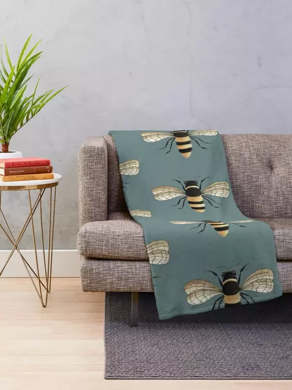 Gold Bee Throw Blanket Luxury Brand warm for winter Blankets