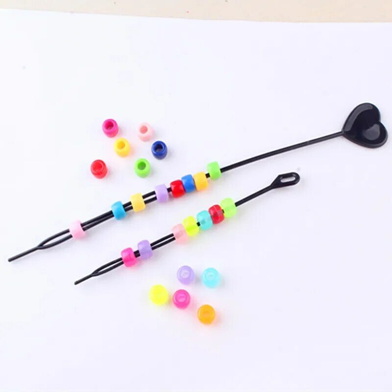 2Pcs Hair Bun Tool Special Tool Pull Needle Portable Hair Braid Manual for Kids Use with Beads Baby Girl Accessories Headband