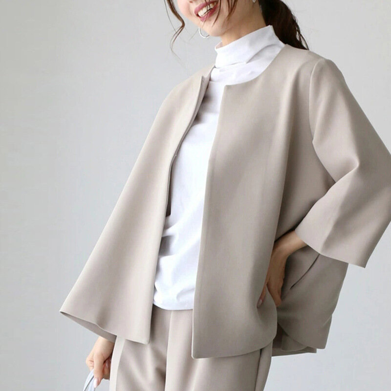 Celana Set, jaket Blazer Formal wanita, setelan pakaian kantor Formal dan elegan untuk perempuan