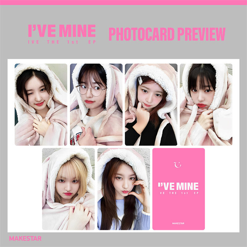 KPOP 6 pz/set IVE Album i MINE 1st EP Ms LOMO Card Rabbit Cape YUJIN sophie Rei Leeseo GAEUL WONGYONG Gift cartolina Photo Card