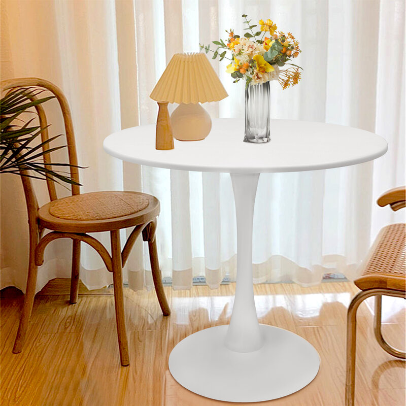 Mid-Century White Round Top Dining Table - Modern Tulip 31.5" Dining Room Table