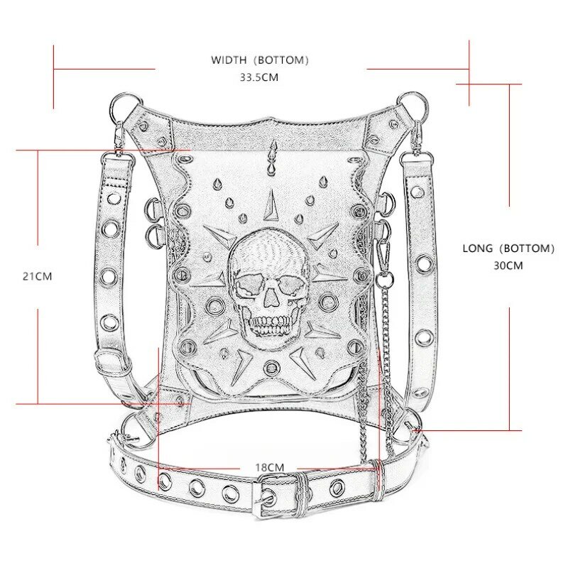 Chikage Multifunktions-Umhängetasche für Frauen Outdoor-Reise Persönlichkeit Ketten tasche hochwertige Steampunk tragbare Taschen