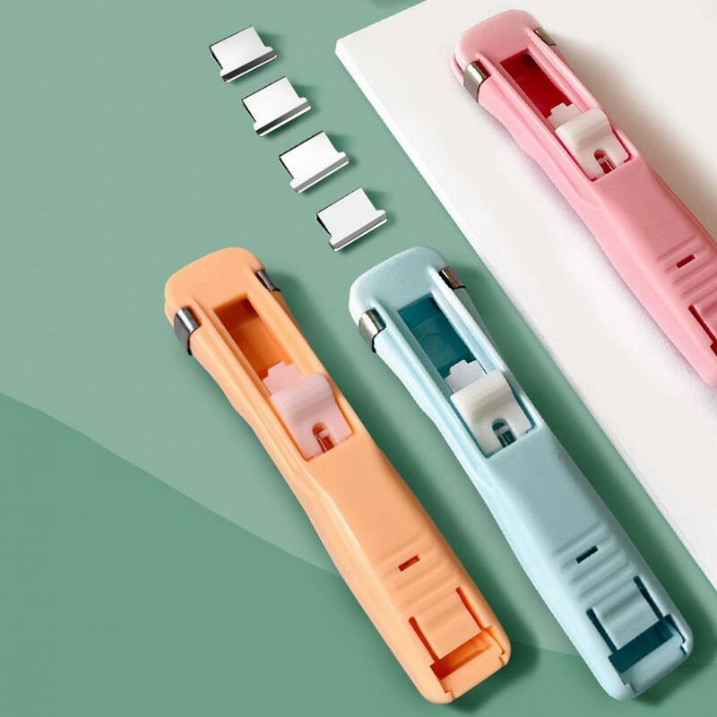 Push Stapler Reusable Paper Clam Ergonomic Binding  Convenient Handheld Paper Clam Clip Dispenser